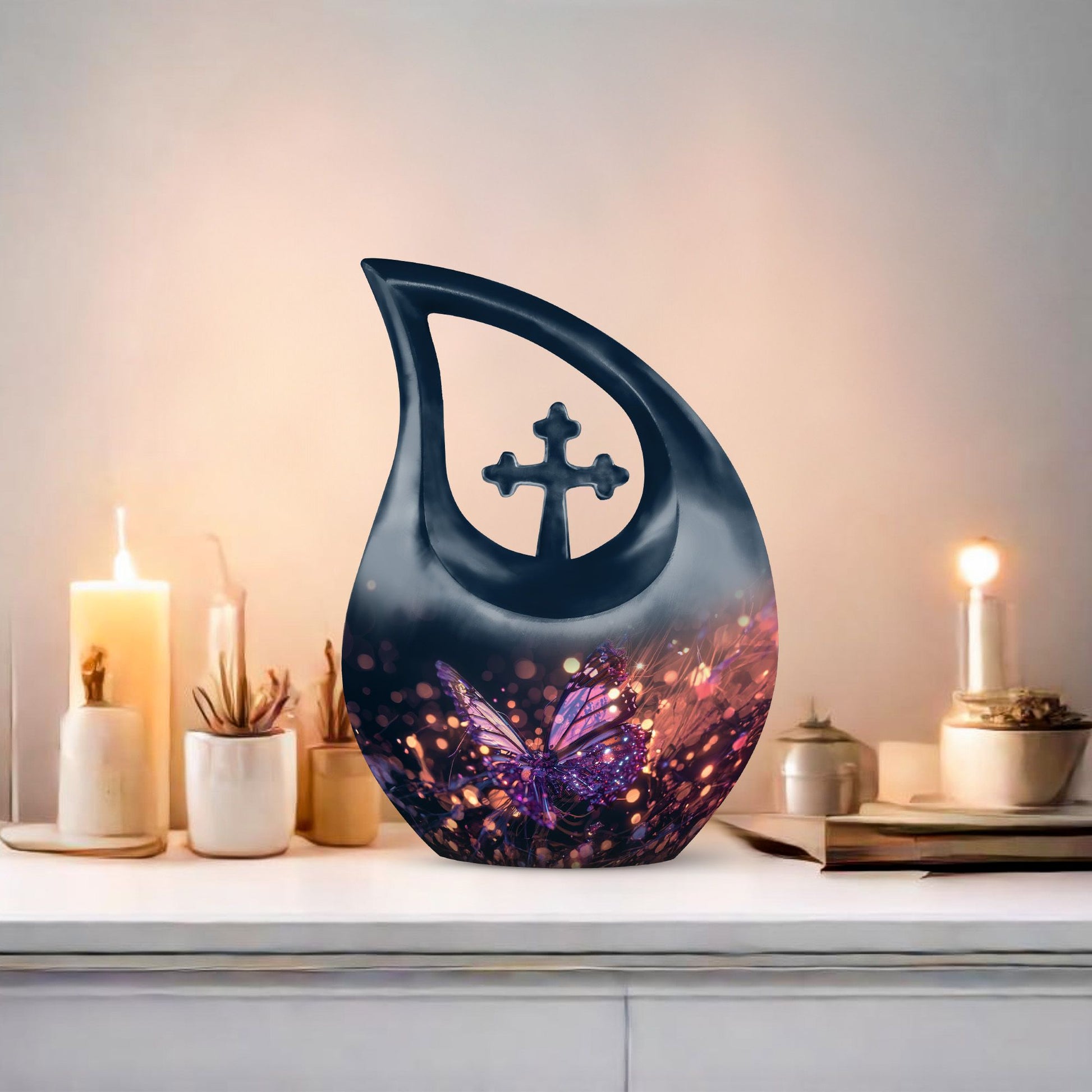 Purple Butterfly Urns For Ashes - Small Urns For Human Ashes Adult Female