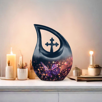 Purple Butterfly Urns For Ashes - Small Urns For Human Ashes Adult Female