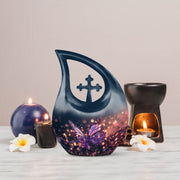 Purple Butterfly Urns For Ashes - Small Urns For Human Ashes Adult Female