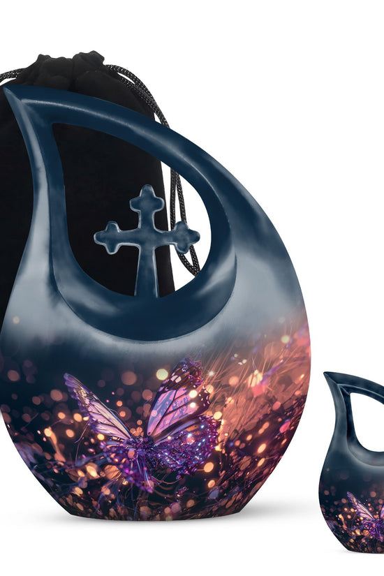 Purple Butterfly Urns For Ashes - Small Urns For Human Ashes Adult Female