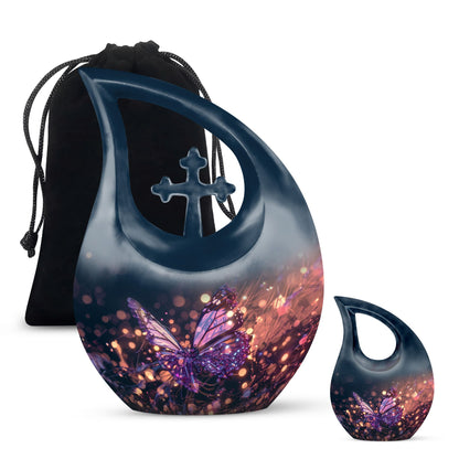 Purple Butterfly Urns For Ashes - Small Urns For Human Ashes Adult Female