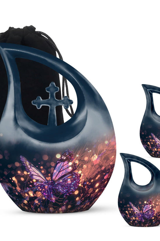 Purple Butterfly Urns For Ashes - Small Urns For Human Ashes Adult Female