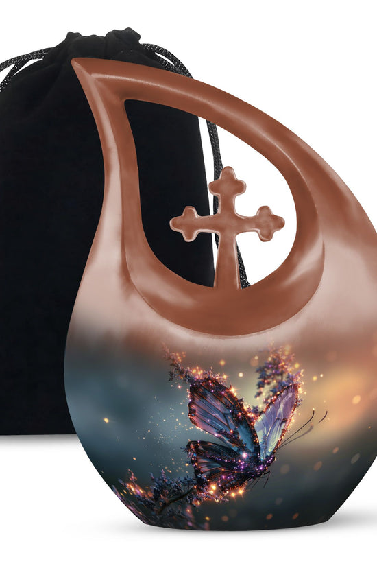 Purple Butterfly Urns For Ashes - Urns For Human Ashes Adult Male Burial