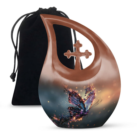 Purple Butterfly Urns For Ashes - Urns For Human Ashes Adult Male Burial