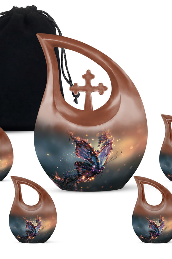 Purple Butterfly Urns For Ashes - Urns For Human Ashes Adult Male Burial