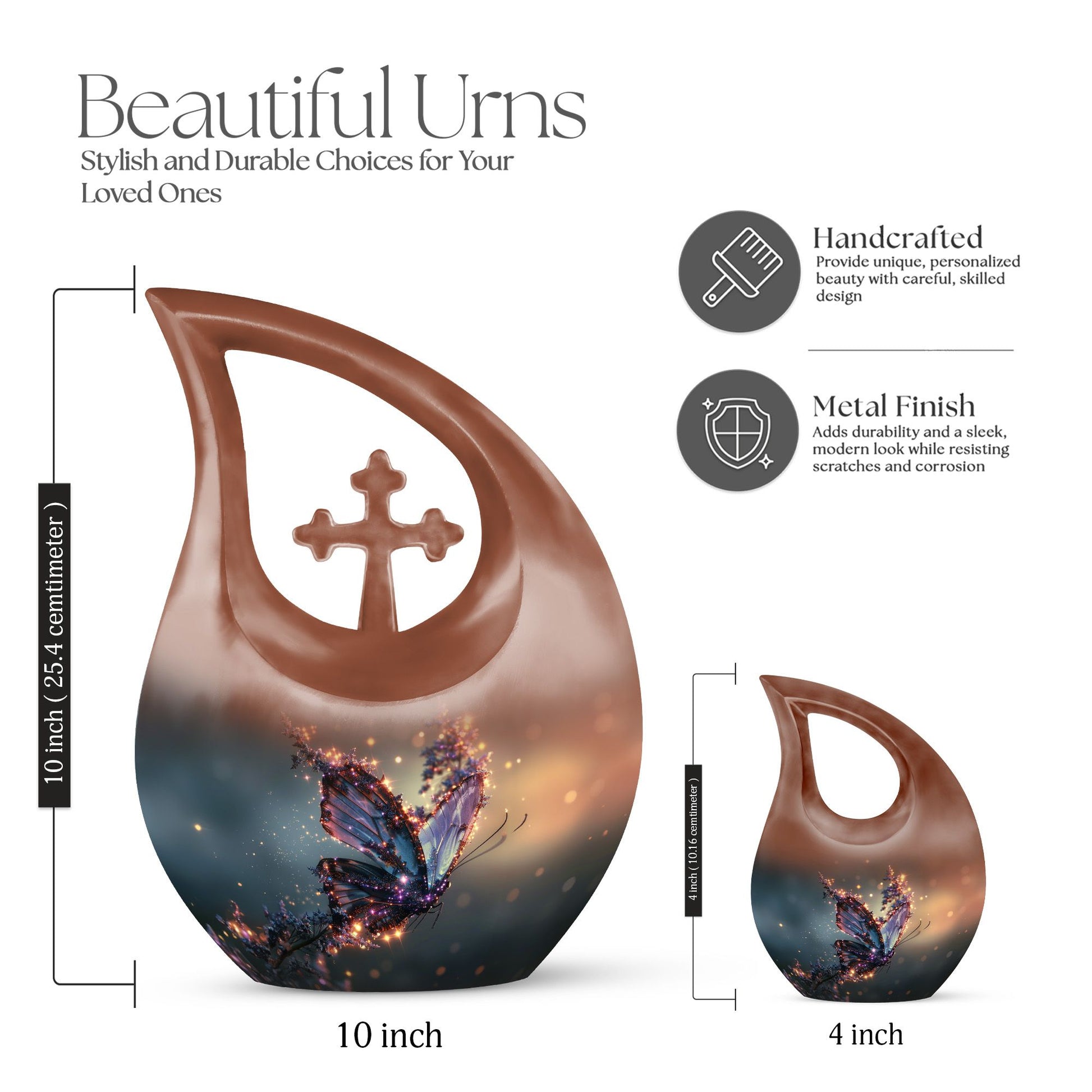 Purple Butterfly Urns For Ashes - Urns For Human Ashes Adult Male Burial