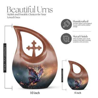 Purple Butterfly Urns For Ashes - Urns For Human Ashes Adult Male Burial