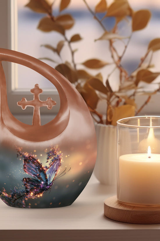 Purple Butterfly Urns For Ashes - Urns For Human Ashes Adult Male Burial