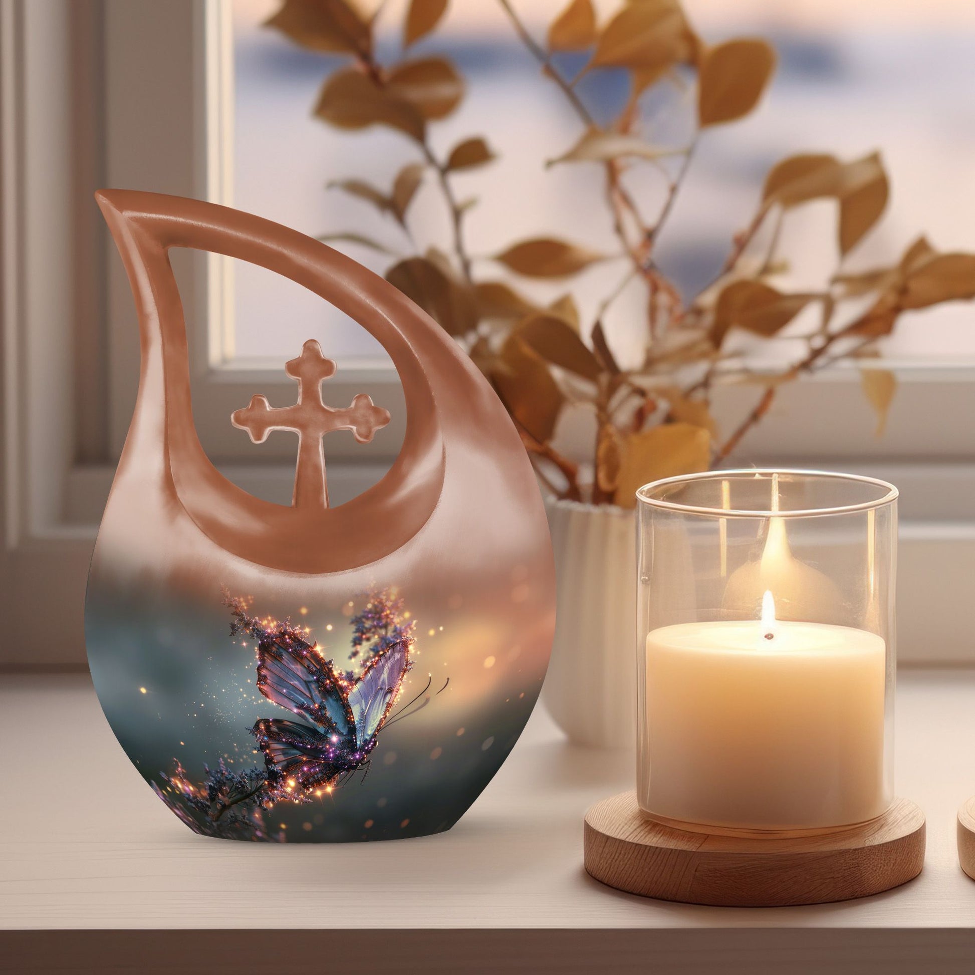 Purple Butterfly Urns For Ashes - Urns For Human Ashes Adult Male Burial