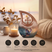 Purple Butterfly Urns For Ashes - Urns For Human Ashes Adult Male Burial