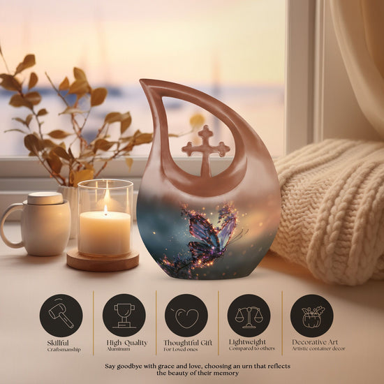 Purple Butterfly Urns For Ashes - Urns For Human Ashes Adult Male Burial