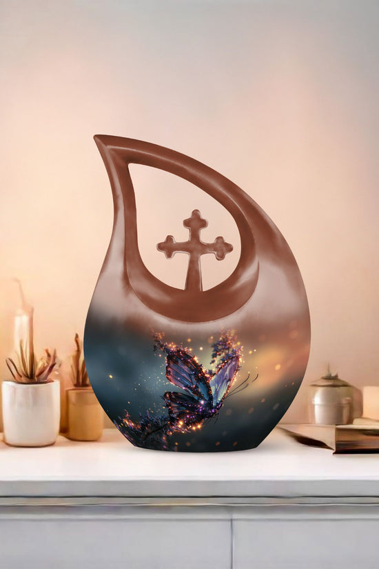Purple Butterfly Urns For Ashes - Urns For Human Ashes Adult Male Burial