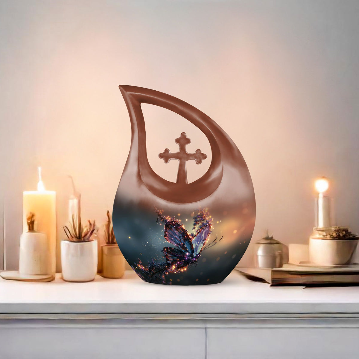 Purple Butterfly Urns For Ashes - Urns For Human Ashes Adult Male Burial