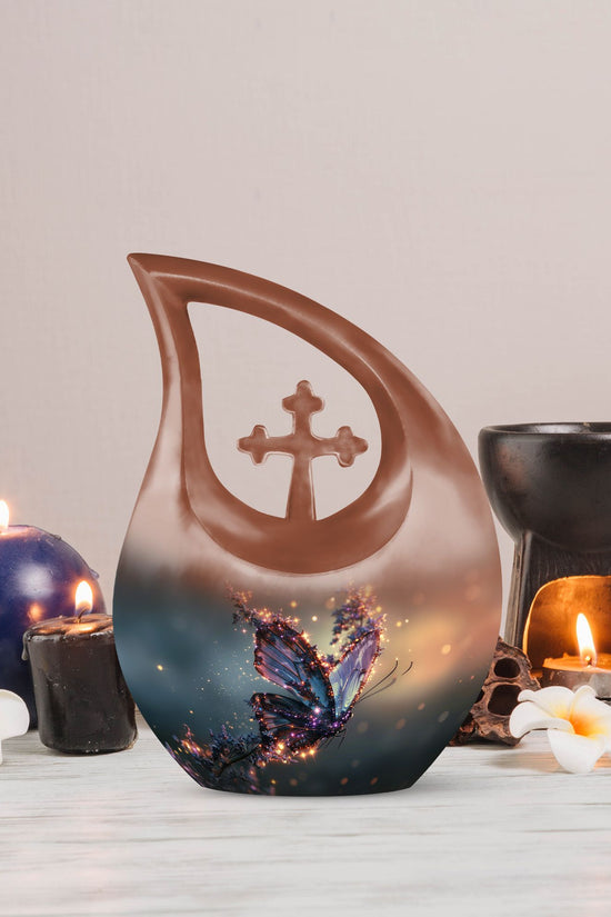 Purple Butterfly Urns For Ashes - Urns For Human Ashes Adult Male Burial