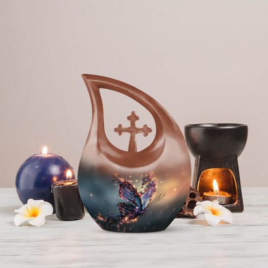 Purple Butterfly Urns For Ashes - Urns For Human Ashes Adult Male Burial