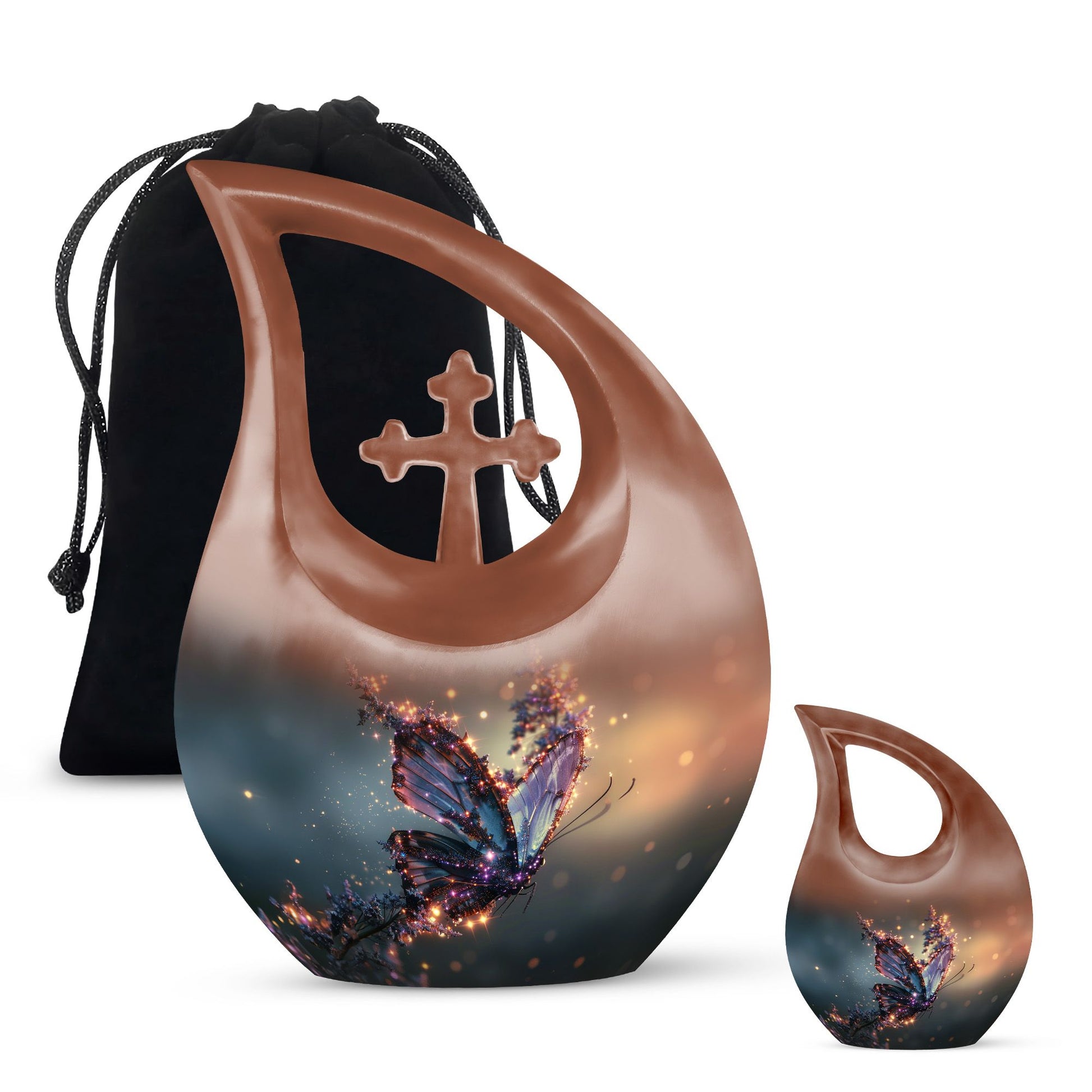 Purple Butterfly Urns For Ashes - Urns For Human Ashes Adult Male Burial