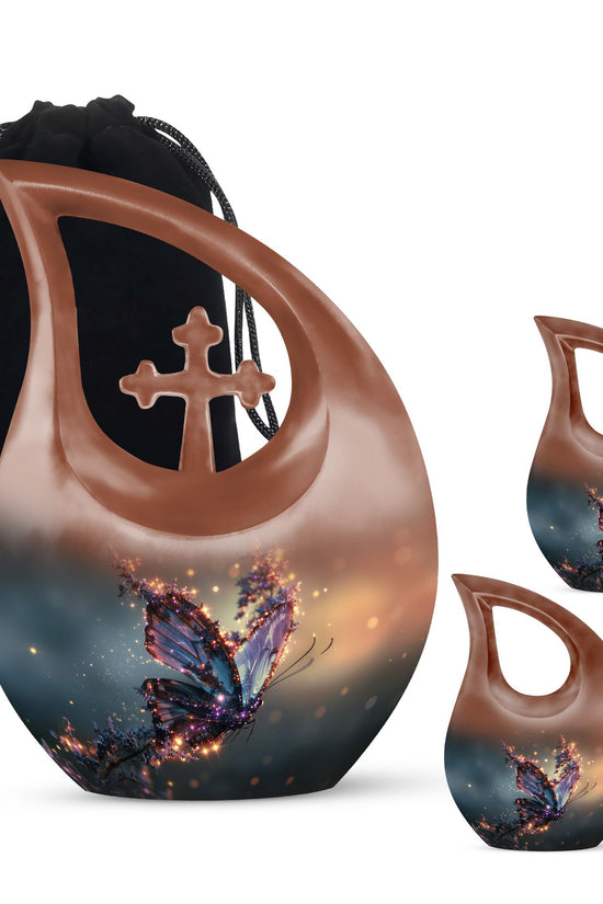 Purple Butterfly Urns For Ashes - Urns For Human Ashes Adult Male Burial