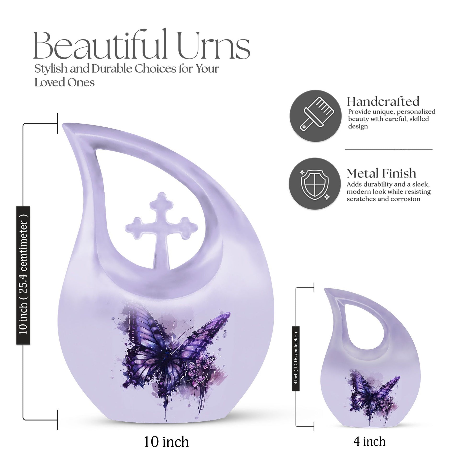 Purple Butterfly Urns For Ashes - Urns For Human Ashes Adult Male Dad
