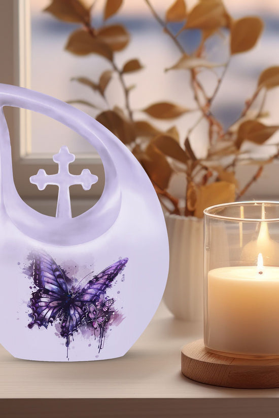 Purple Butterfly Urns For Ashes - Urns For Human Ashes Adult Male Dad