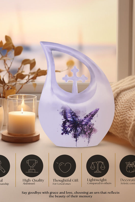 Purple Butterfly Urns For Ashes - Urns For Human Ashes Adult Male Dad