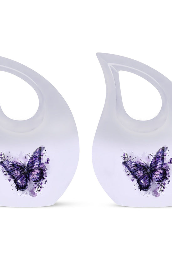 Purple Butterfly Urns For Ashes - Urns For Adult Female Small