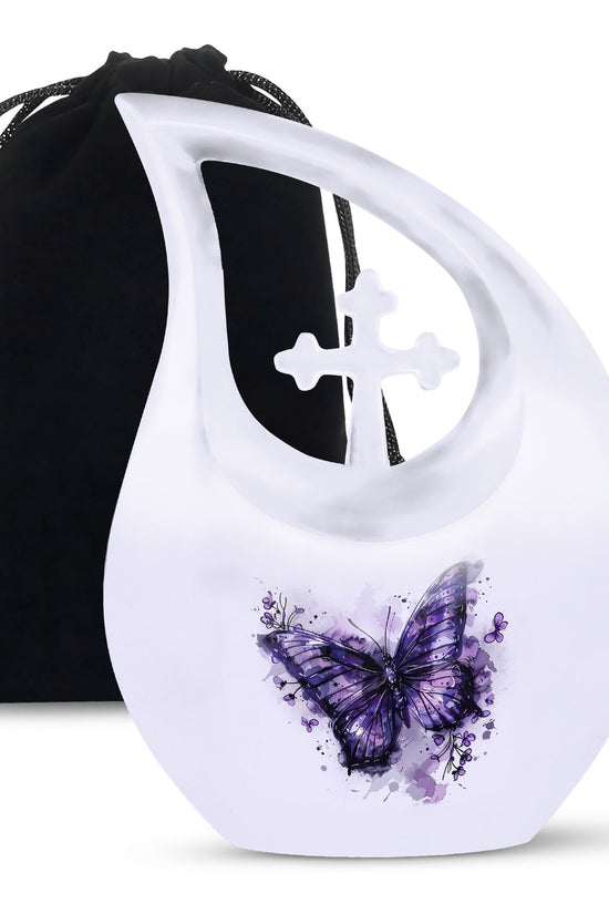 Purple Butterfly Urns For Ashes - Urns For Adult Female Small