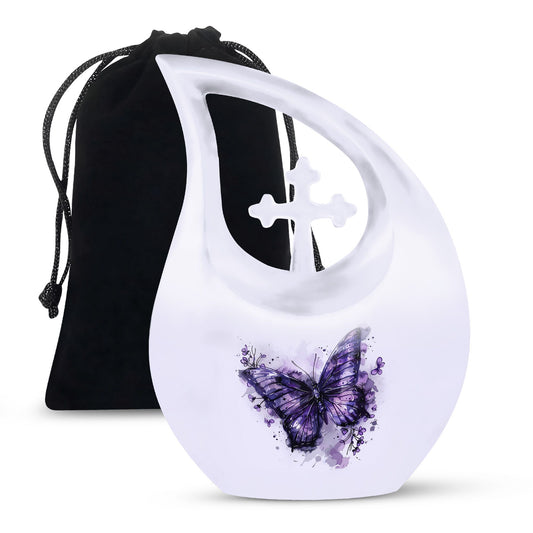 Purple Butterfly Urns For Ashes - Urns For Adult Female Small