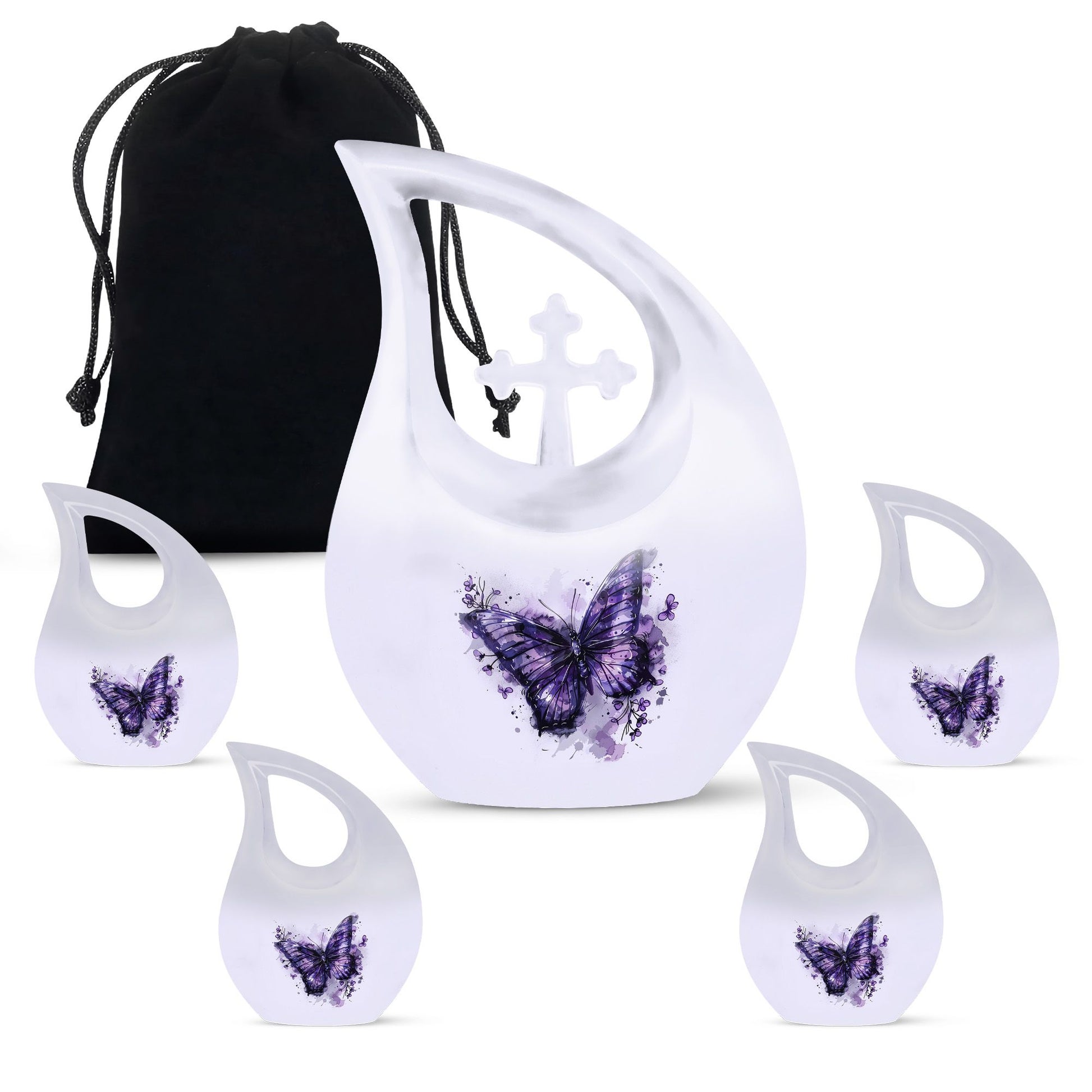 Purple Butterfly Urns For Ashes - Urns For Adult Female Small