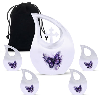Purple Butterfly Urns For Ashes - Urns For Adult Female Small
