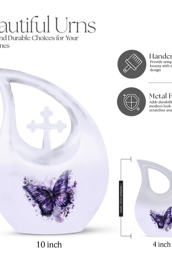 Purple Butterfly Urns For Ashes - Urns For Adult Female Small