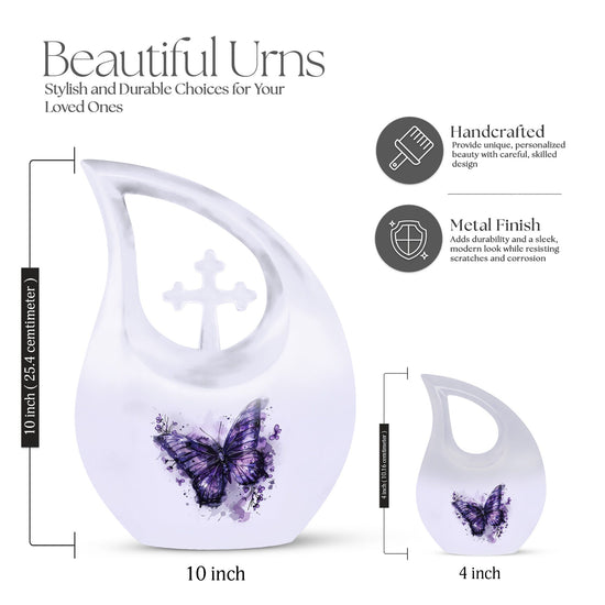 Purple Butterfly Urns For Ashes - Urns For Adult Female Small