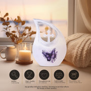 Purple Butterfly Urns For Ashes - Urns For Adult Female Small