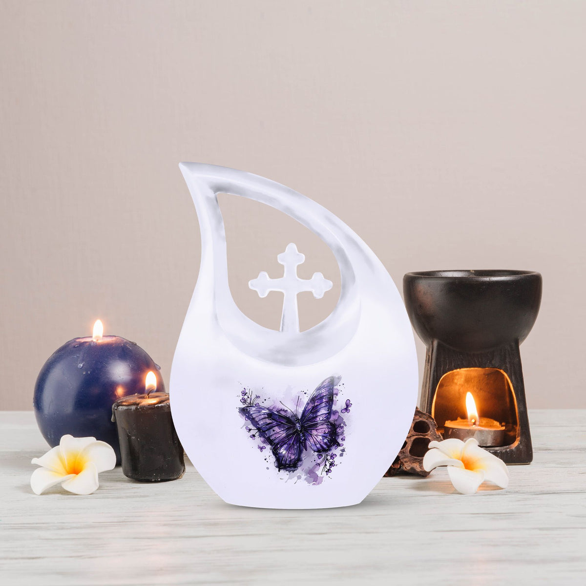 Purple Butterfly Urns For Ashes - Urns For Adult Female Small