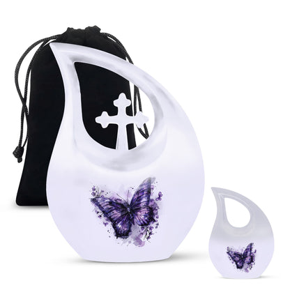Purple Butterfly Urns For Ashes - Urns For Adult Female Small