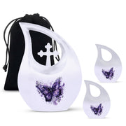 Purple Butterfly Urns For Ashes - Urns For Adult Female Small