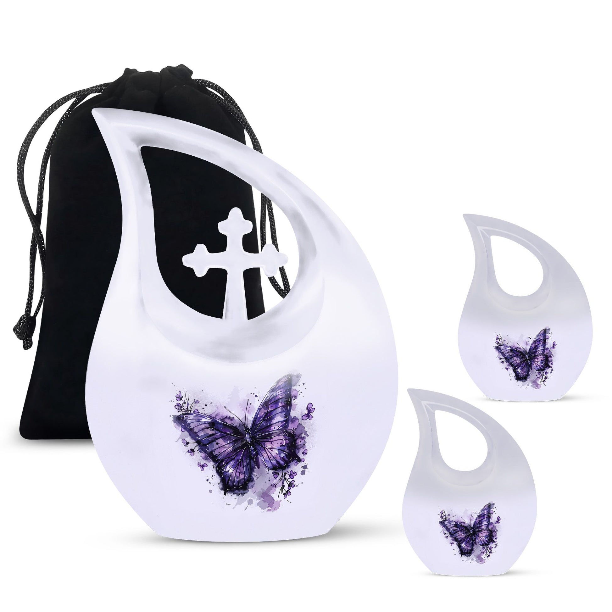 Purple Butterfly Urns For Ashes - Urns For Adult Female Small