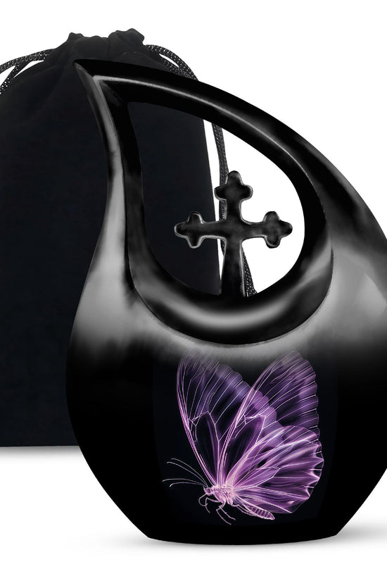 Purple Butterfly Urns For Ashes - Urns For Adult Male Dad