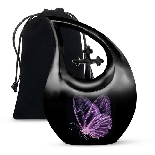 Purple Butterfly Urns For Ashes - Urns For Adult Male Dad