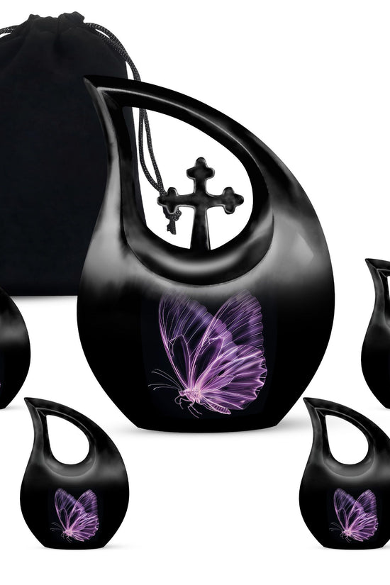 Purple Butterfly Urns For Ashes - Urns For Adult Male Dad