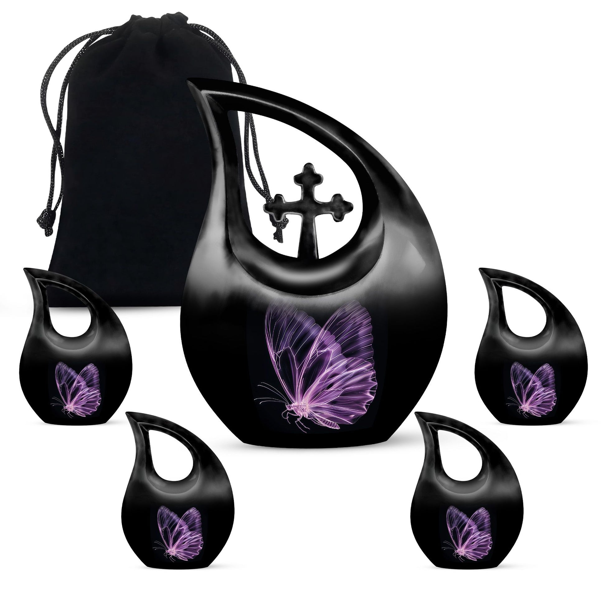 Purple Butterfly Urns For Ashes - Urns For Adult Male Dad