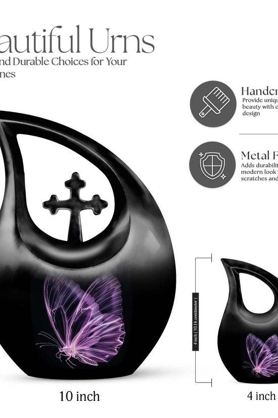 Purple Butterfly Urns For Ashes - Urns For Adult Male Dad