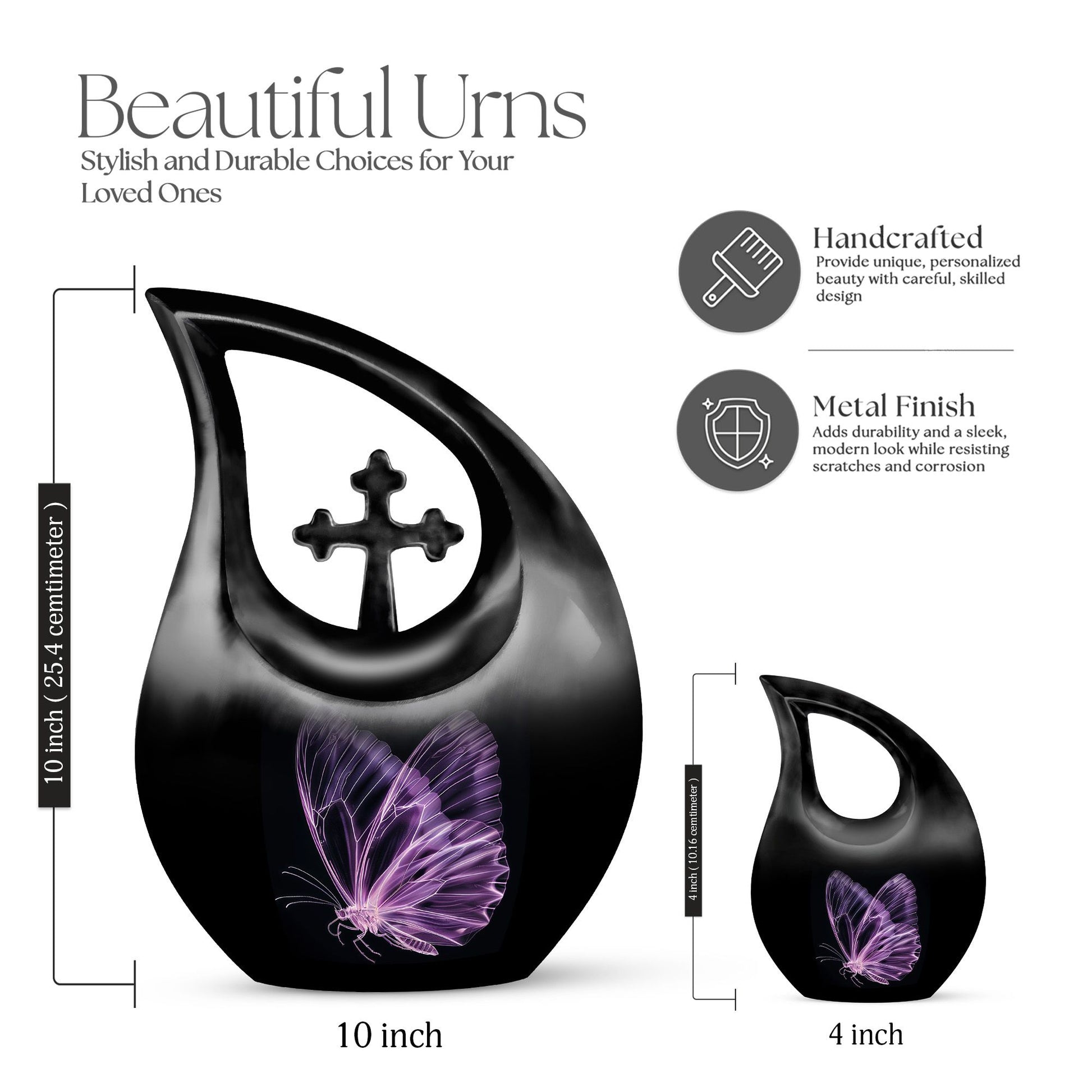 Purple Butterfly Urns For Ashes - Urns For Adult Male Dad