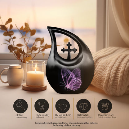 Purple Butterfly Urns For Ashes - Urns For Adult Male Dad