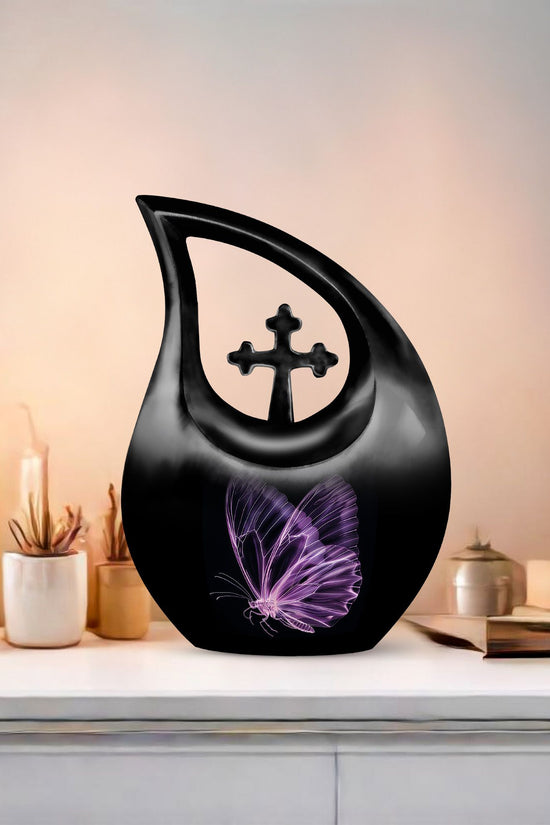Purple Butterfly Urns For Ashes - Urns For Adult Male Dad