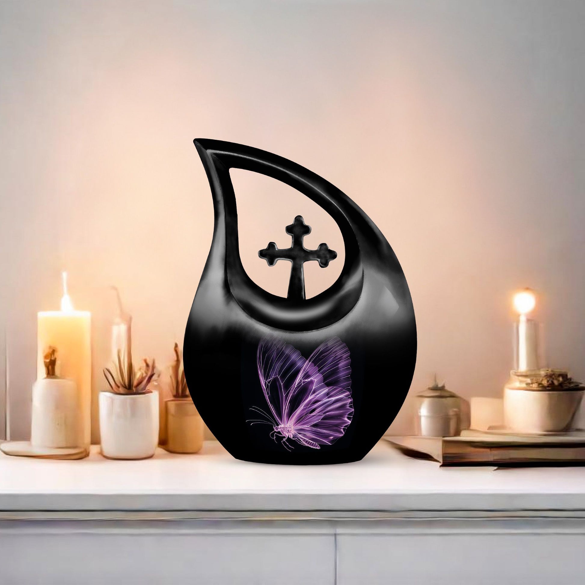 Purple Butterfly Urns For Ashes - Urns For Adult Male Dad