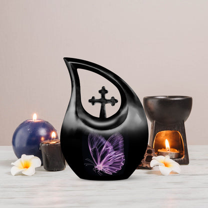 Purple Butterfly Urns For Ashes - Urns For Adult Male Dad