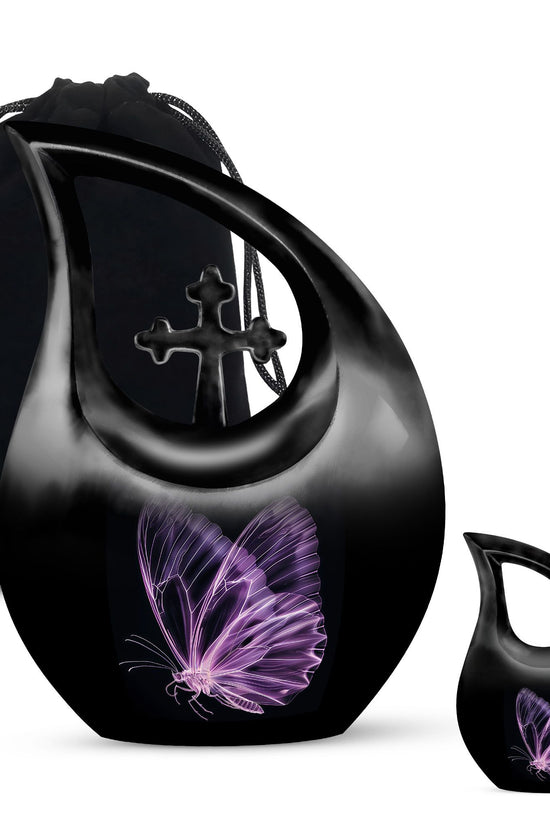 Purple Butterfly Urns For Ashes - Urns For Adult Male Dad
