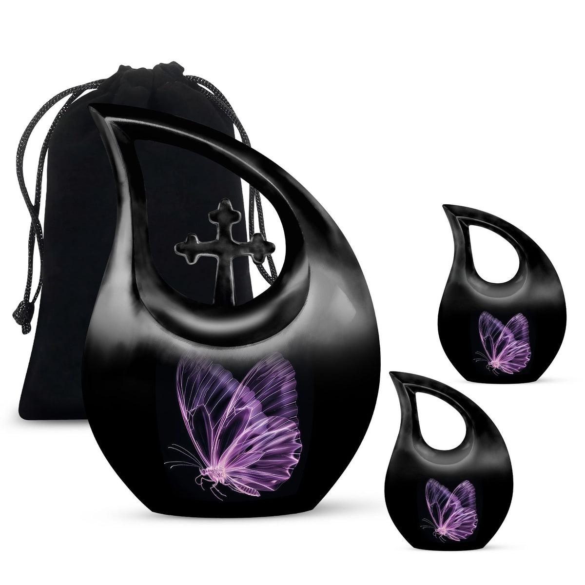 Purple Butterfly Urns For Ashes - Urns For Adult Male Dad