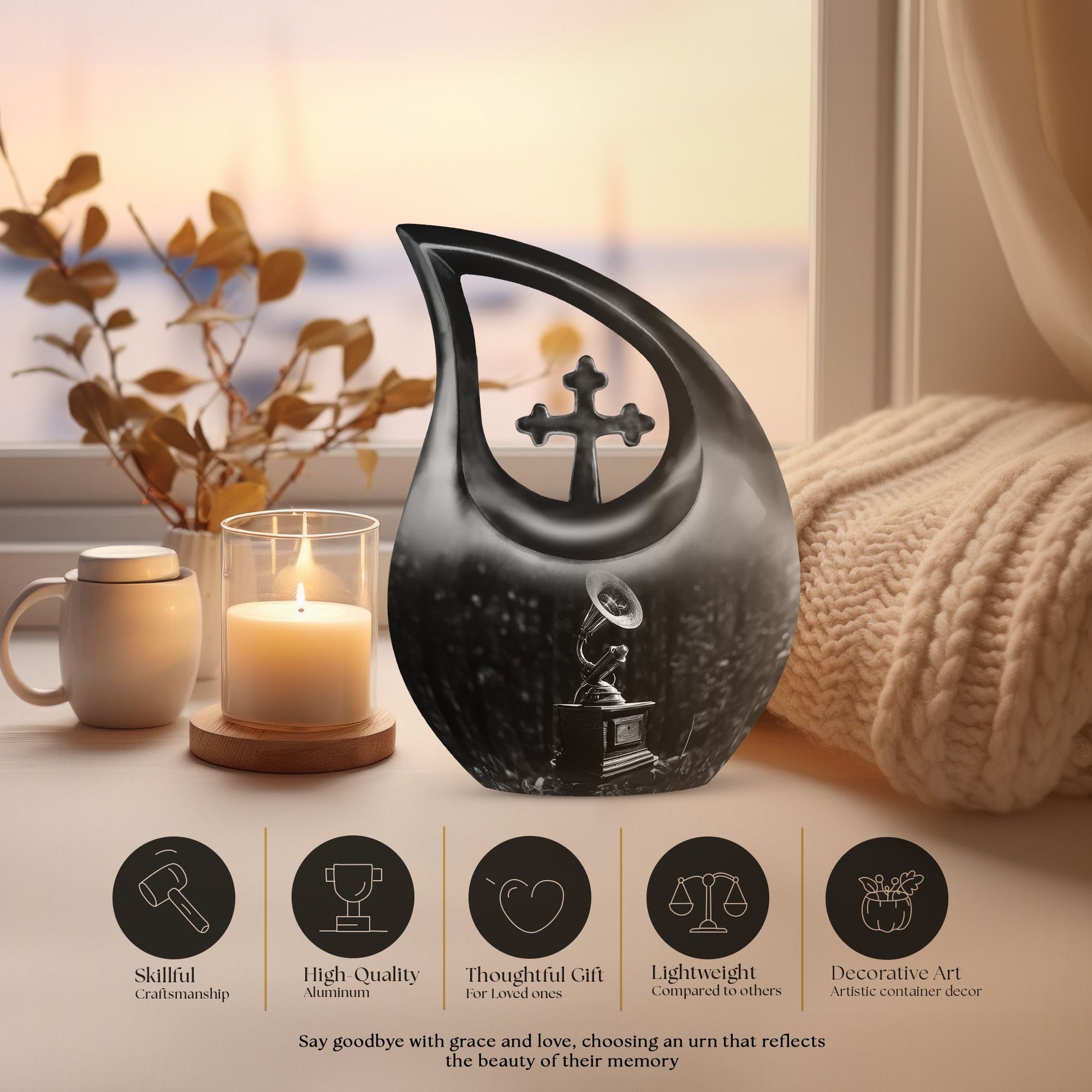 Gramophone Urns For Ashes - Cremation Urns For Human Ashes Adult Female