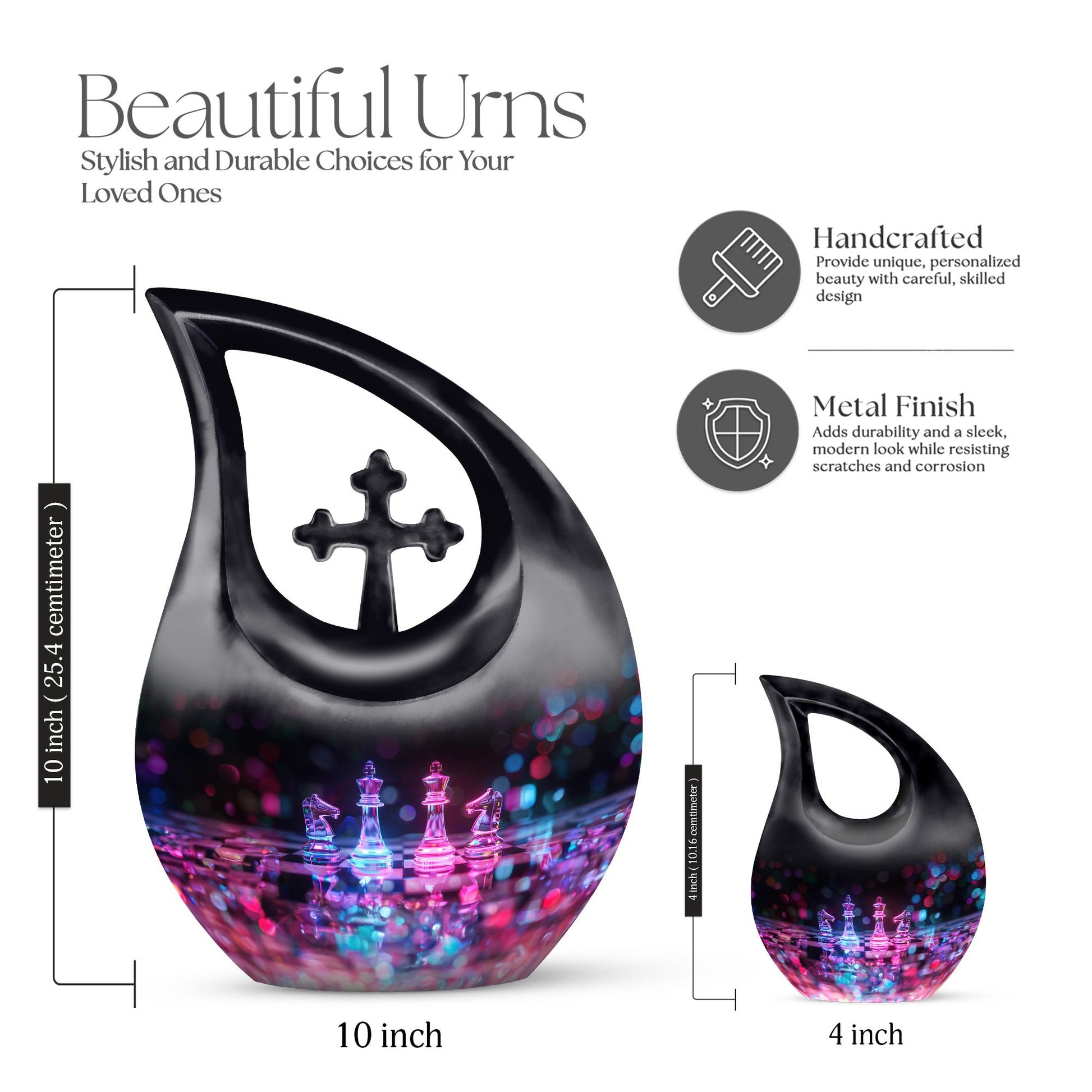Chess Urns For Ashes - Cremation Urns Large & Small Combo